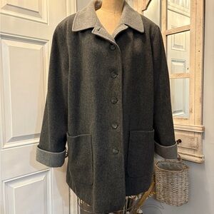 Forecaster Women's Gray Wool USA made Coat 14 BaseLayer Wellmade Modest Chic